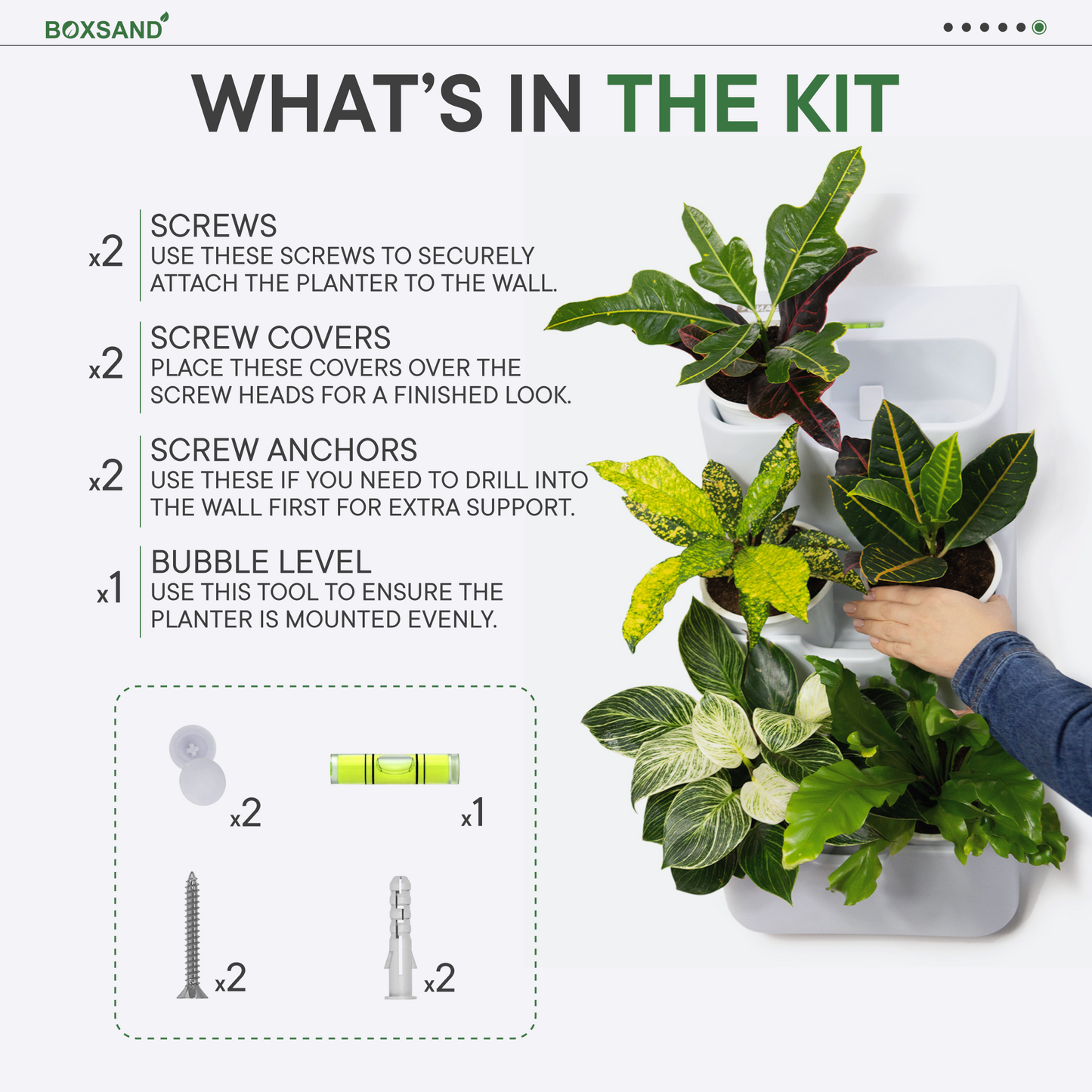 BOXSAND-12 Vertical Planter for 12 plants (24"x26") White Color