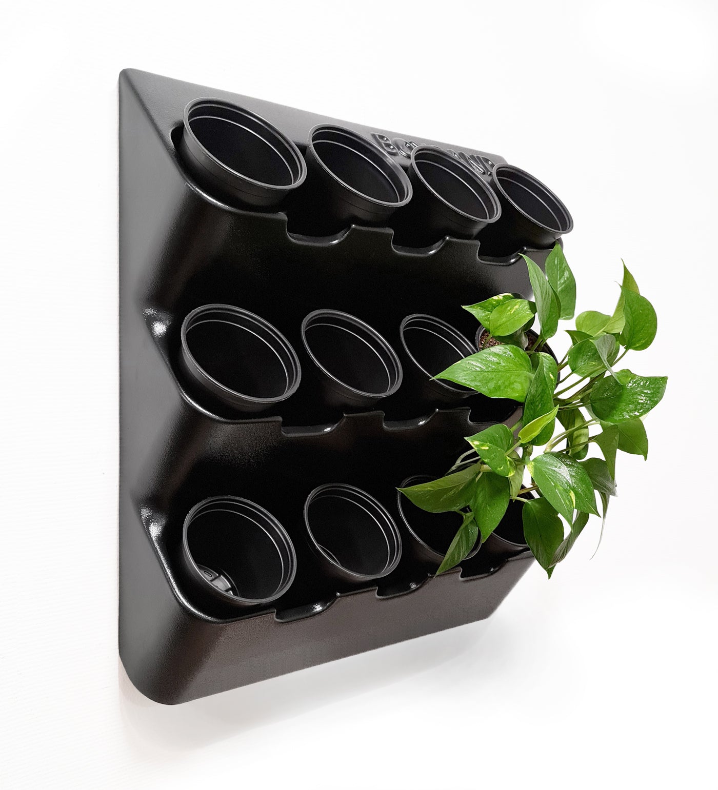 BOXSAND-12 Vertical Planter (24"x26") - 12 Plants Black Color + Round Black Pots