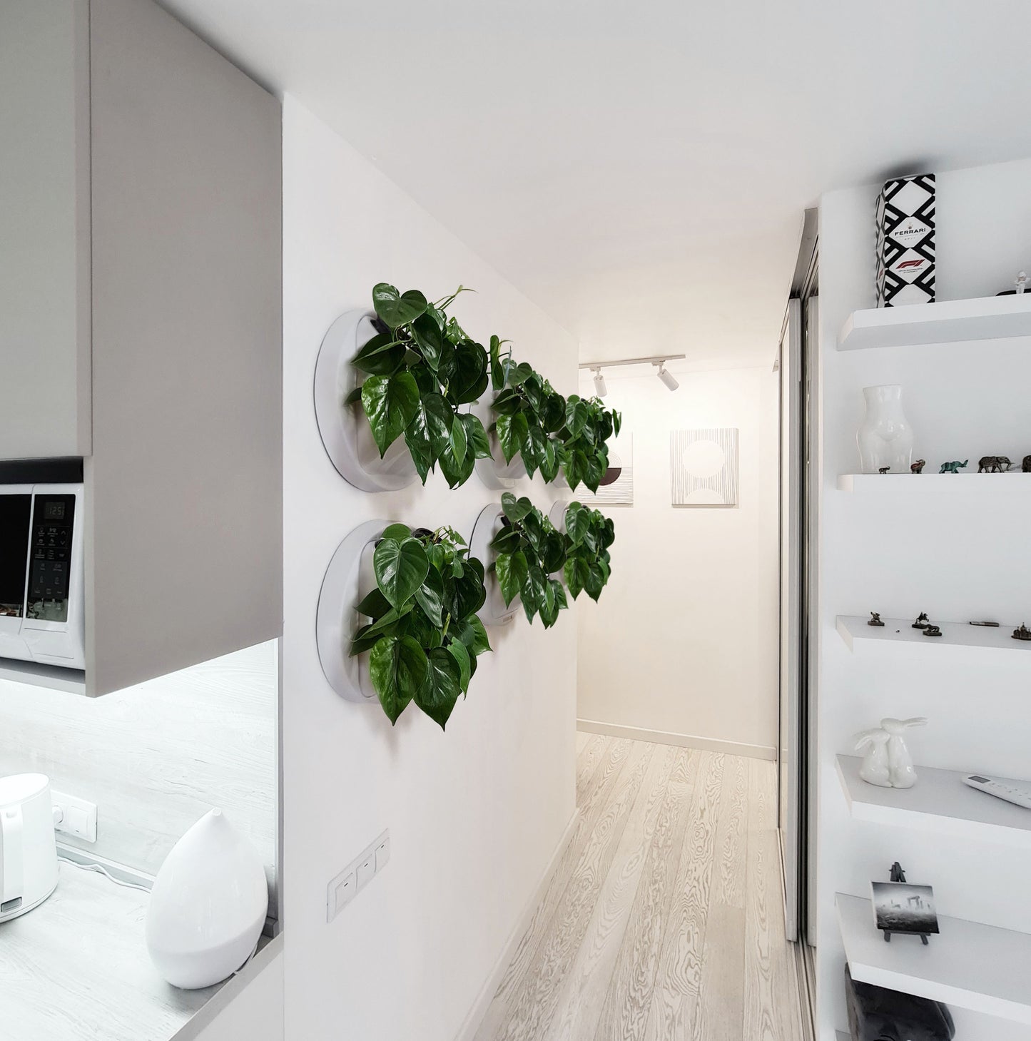 BOXSAND-4 Vertical Wall Planter with 4 Pots – Modern Wall Mounted  Indoor/Outdoor Planter for Herbs & Plants, Vertical Garden Wall Decor for  Home, 