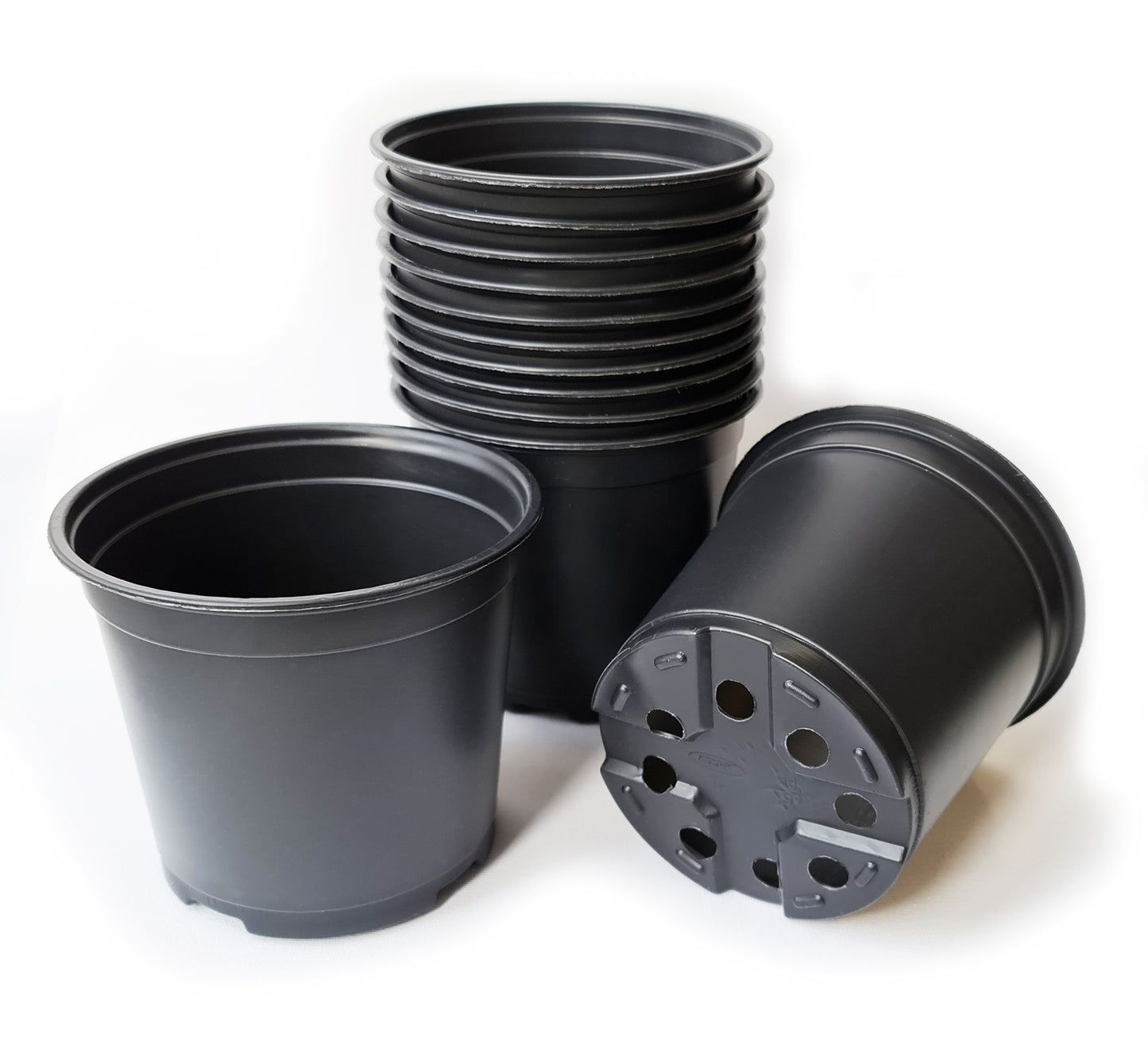 Plant Pot Set, 12 pots, 5.1-inch Diameter, Color - Black